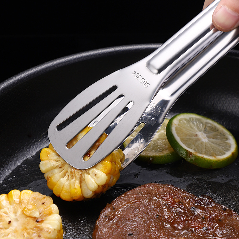 304 stainless steel food tongs, barbecue tongs, steak tongs, three-line baking bread tongs, food tongs, hotel supplies Specification drawing