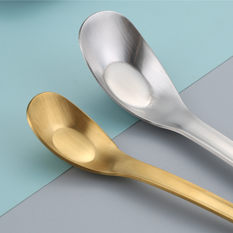 304 stainless steel ingot spoon, Chinese spoon, deepened and thickened, long-handled baby feeding spoon, household spoon, creative gift details Picture
