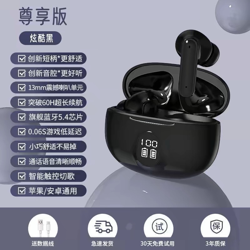 895B迷你款无线蓝牙耳机降噪超长续航双耳运动电商TWS通用黑色