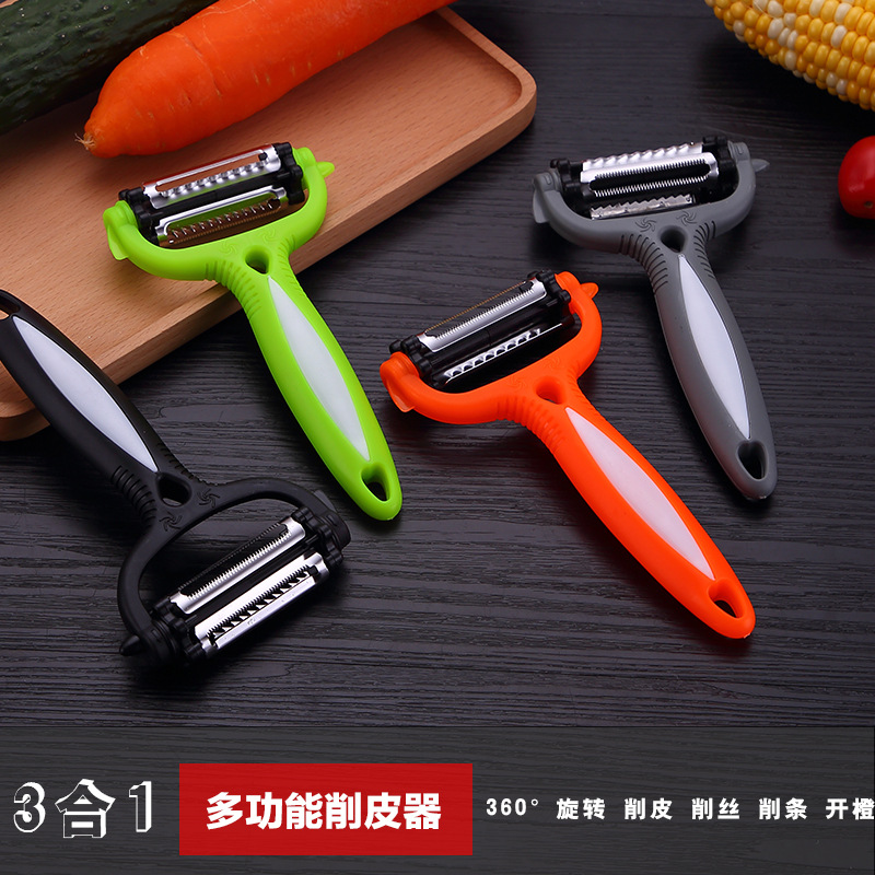 Multi-functional peeler, sharp peeler, colored plastic handle, fruit and vegetable peeler, kitchen small tool, fruit and vegetable plane details Picture