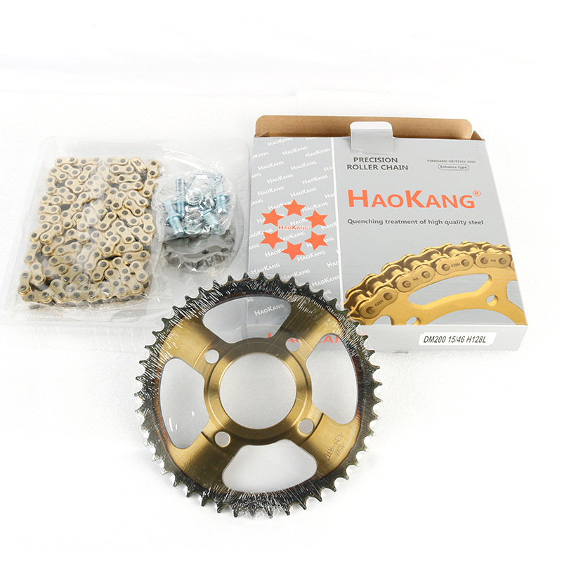 Suitable for motorcycle sprocket size flying chain gear chain disc set DM200.15T/46TH128L Application Scenario