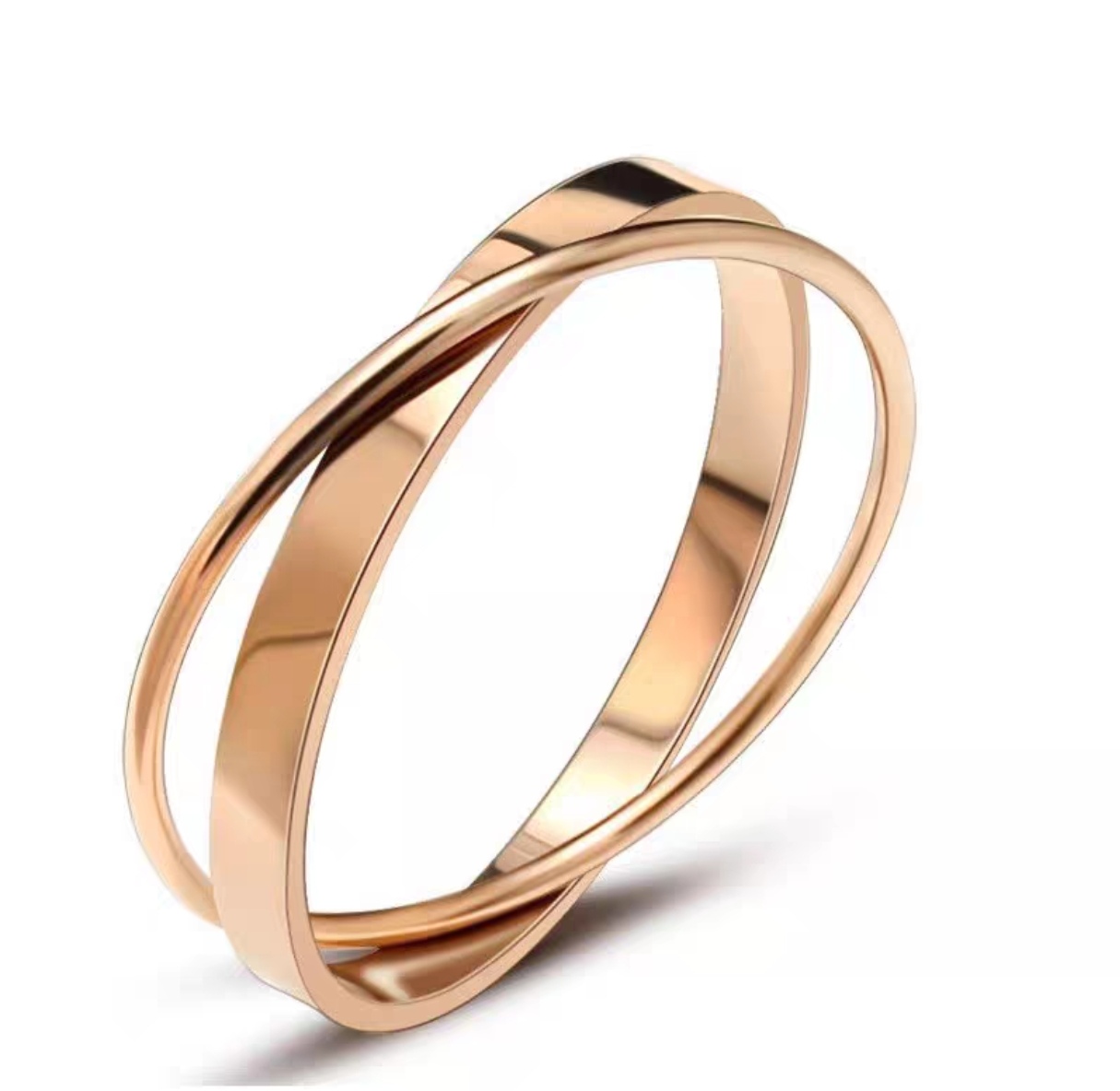 Factory direct sales of two-color cross-ring bracelets for couples, smooth stainless steel bracelets and titanium steel jewelry details Picture