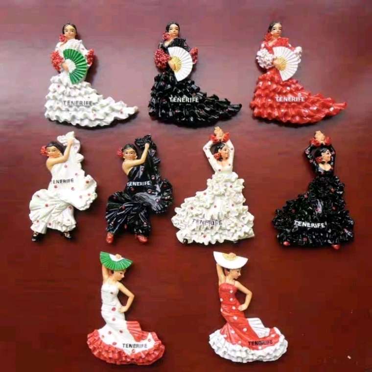Spanish graceful dancers, resin magnets, fine fridge magnets, creative resin handicrafts, resin travel souvenirs, lightweight souvenirs detail image 14