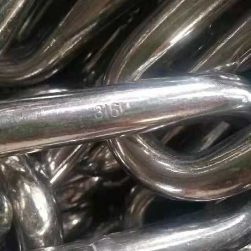Stainless steel chain, stainless steel round link chain for mine hoisting equipment, lifting chain, elevator and conveyor details Picture