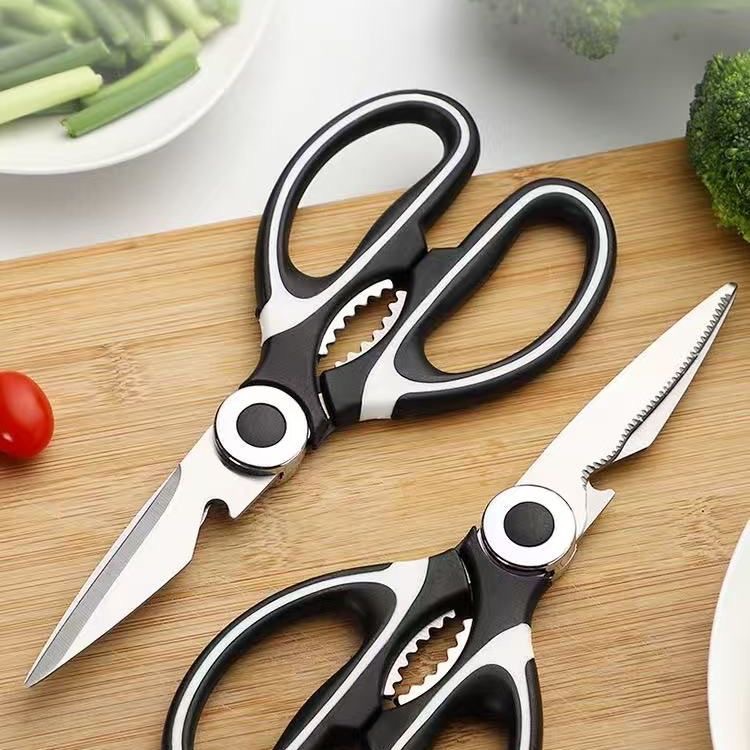 Stainless steel Panda scissors, multi-functional kitchen household scissors, food barbecue scissors, thickened chicken bone scissors full figure