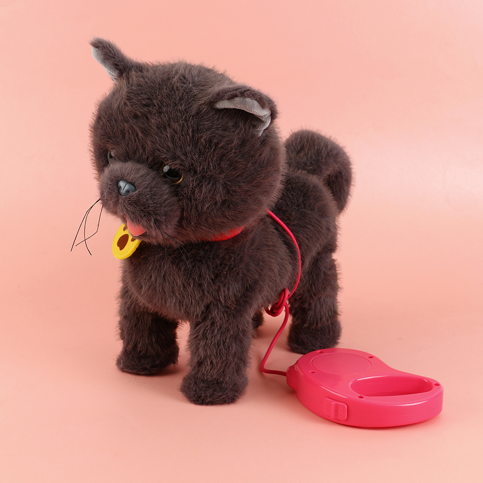 An electric plush kitten sings while taking a nap, records the nap as a reminder, and coquetters to lie on the pillow and fall asleep