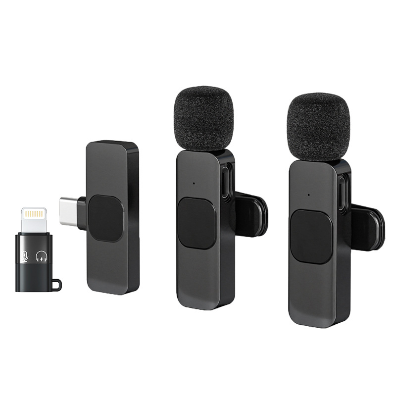 K9 Lapel clip, Macfeng lapel clip microphone, wireless lapel microphone, wireless microphone Type-c interface, one-to-two + adapter, Apple interface details Picture