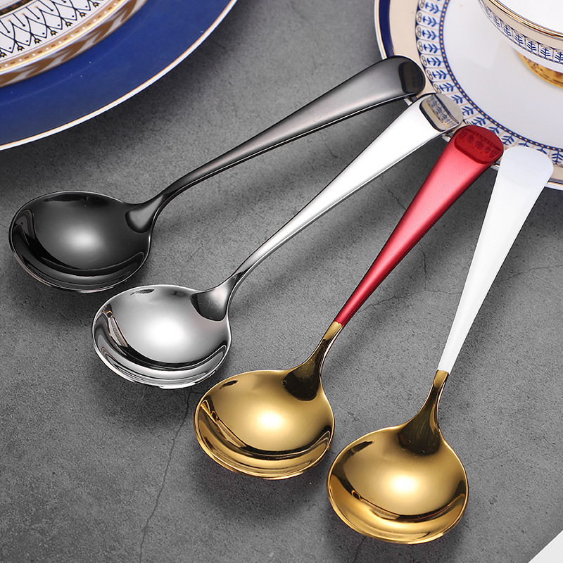 304 stainless steel popular round-head spoon, children's rice spoon, spoon, dessert, bird's nest, lotus root starch spoon, souvenir Specification drawing