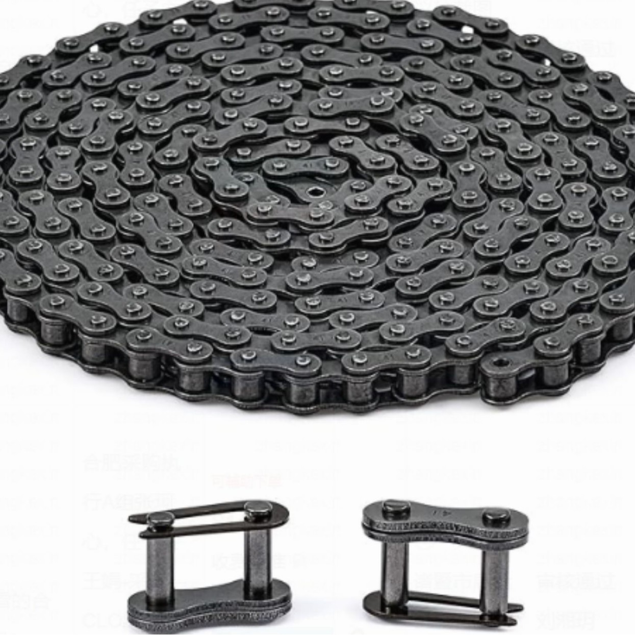Electric garage door chain, garage chain drive chain source manufacturer 08B, 40,41,085 custom length packages full figure