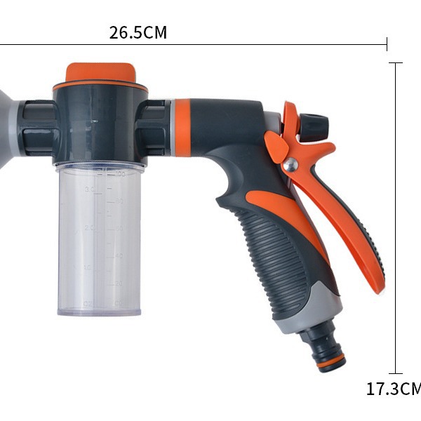 New 8-function rubber-coated foam water gun, car wash water gun, garden and gardening watering nozzle, pet shower head Application Scenario