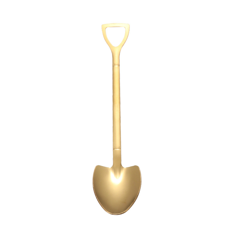 Stainless steel spoon, watermelon spoon, square spatula, golden spatula, iron shovel, stirring spoon, coffee ice cream spoon, engineer spatula set Item Picture