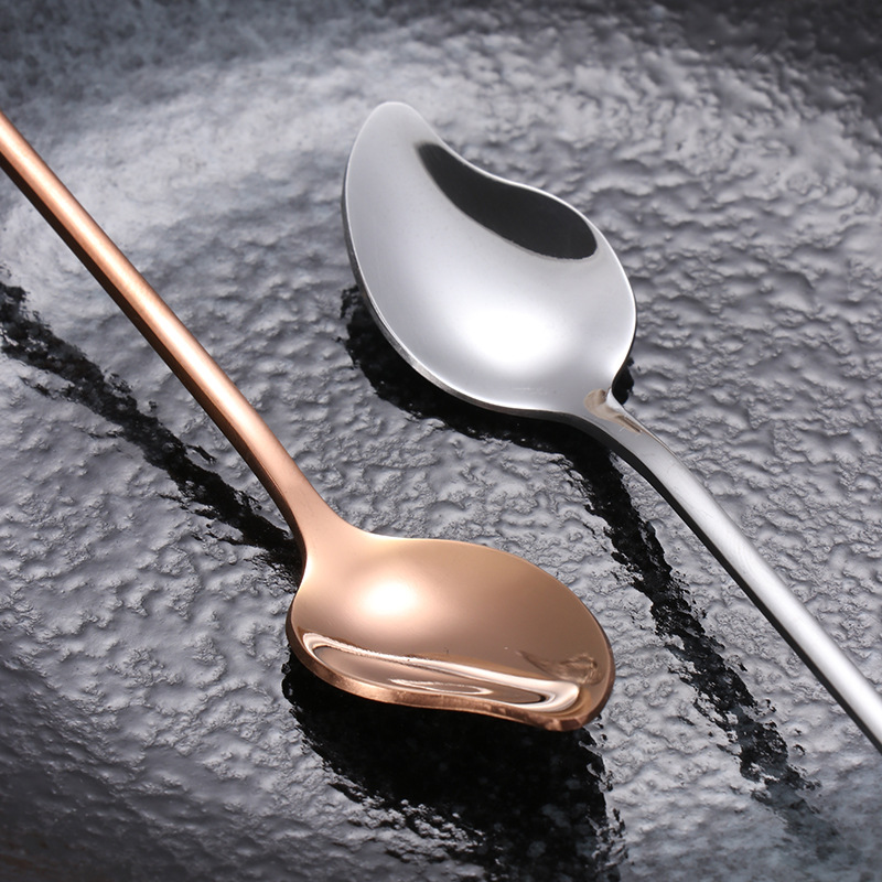 Cross-border exclusive 304 stainless steel spoons, long-handled ice spoons, bar mixing spoons, golden mango spoons, ice cream dredger spoons Specification drawing
