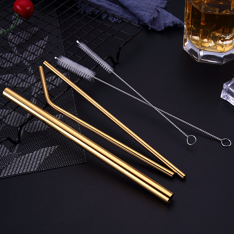 Amazon's best-selling 304 stainless steel straws, colored metal straws, beverage and milk tea straws, and eco-friendly straw sets Item Picture