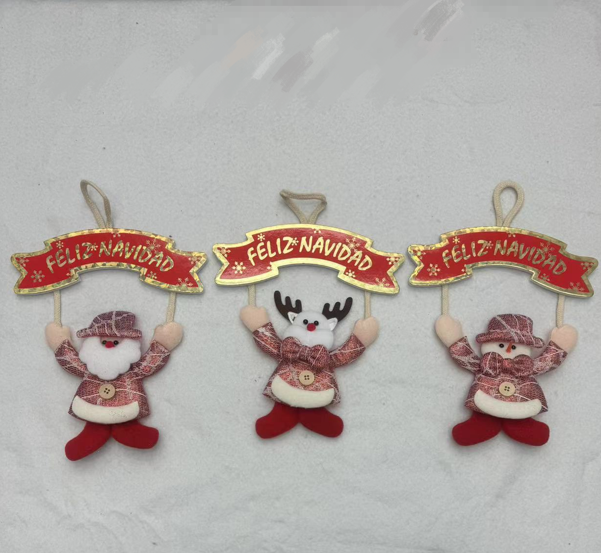 Cross-border new Christmas decorative pendant: Santa Claus, Snowman, Deer, bell Pendant Specification image