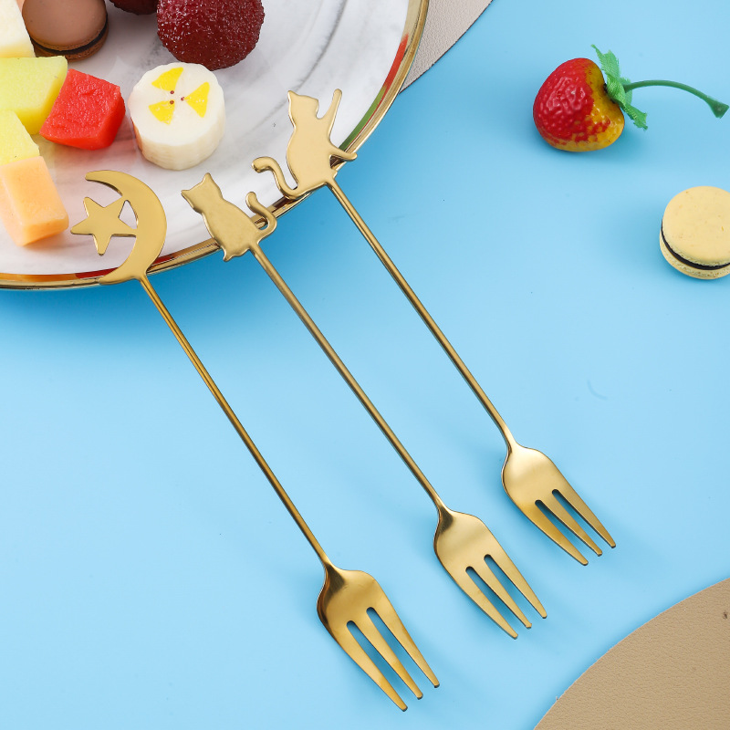 304 stainless steel coffee spoon, creative stainless steel cartoon cat spoon, stainless steel coffee stirring spoon, dessert spoon Specification drawing