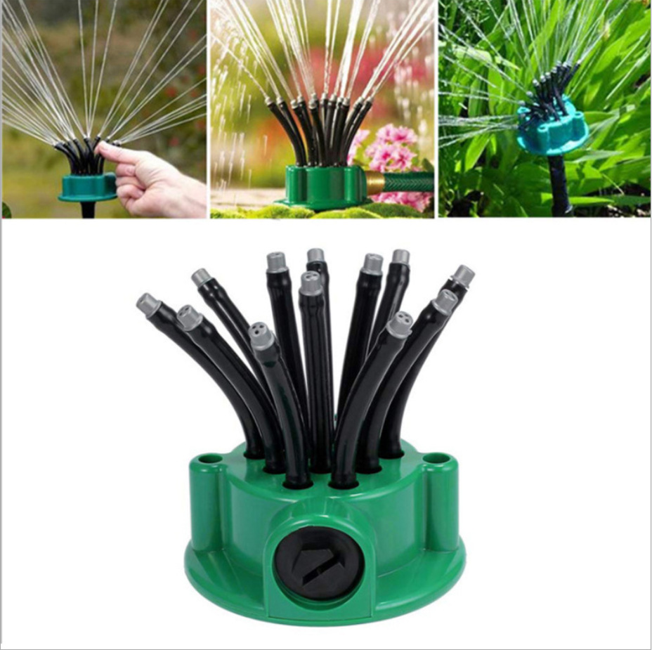 SNJUE 360-degree garden automatic rotating multi-head sprinkler, garden irrigation water sprayer details Picture