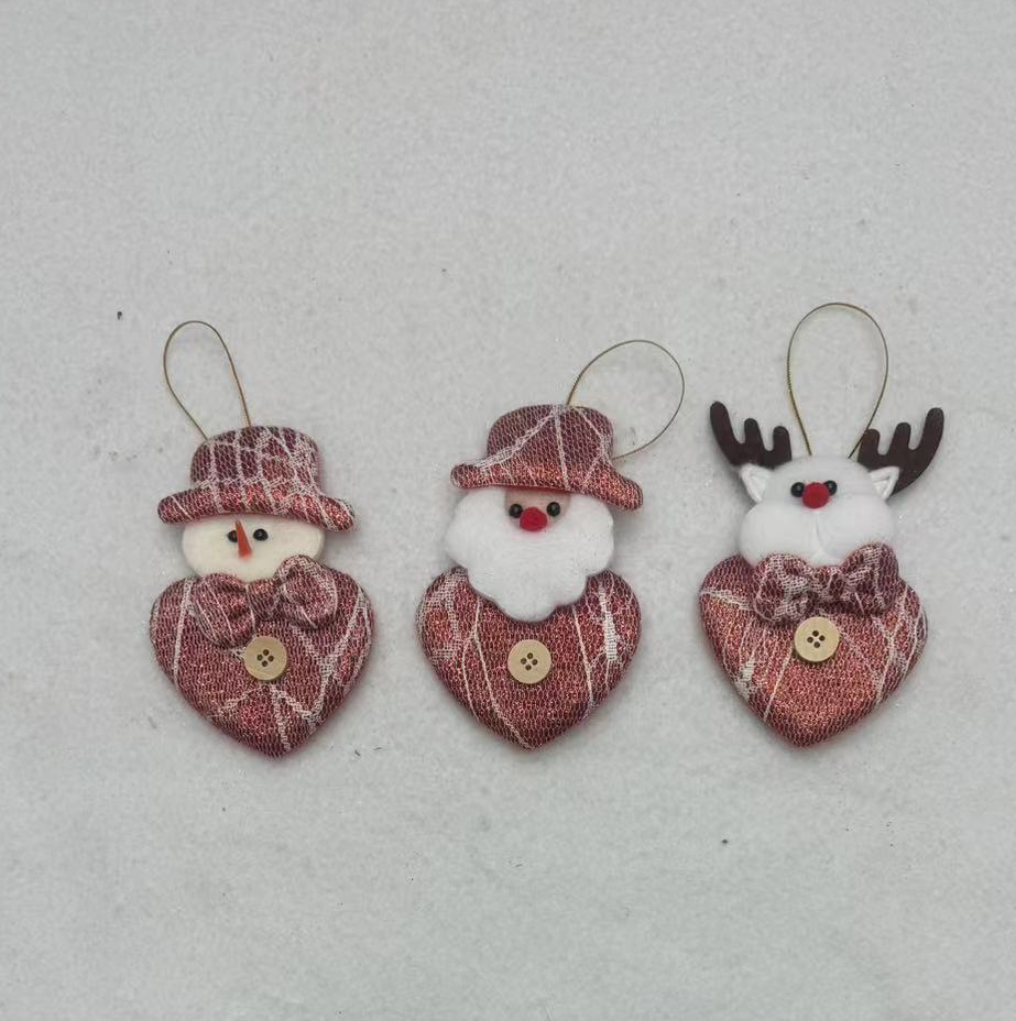 Christmas decorations, small pendants, Santa Claus pendants, snowman, reindeer, five-pointed star, heart-shaped small pendants Item Picture