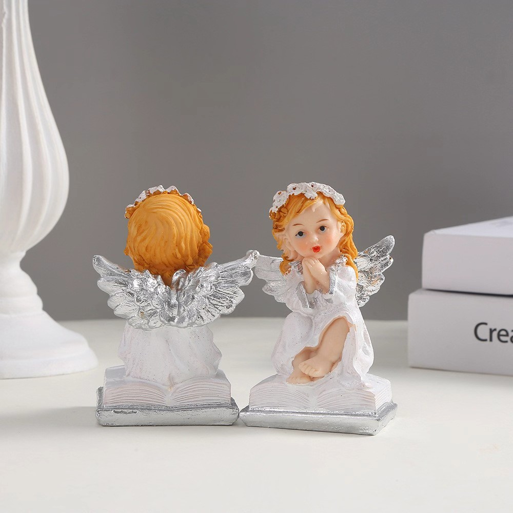 创意雕像礼物天使可爱女孩树脂工艺品节日送礼居家办公桌多功能摆件批发diy细节图