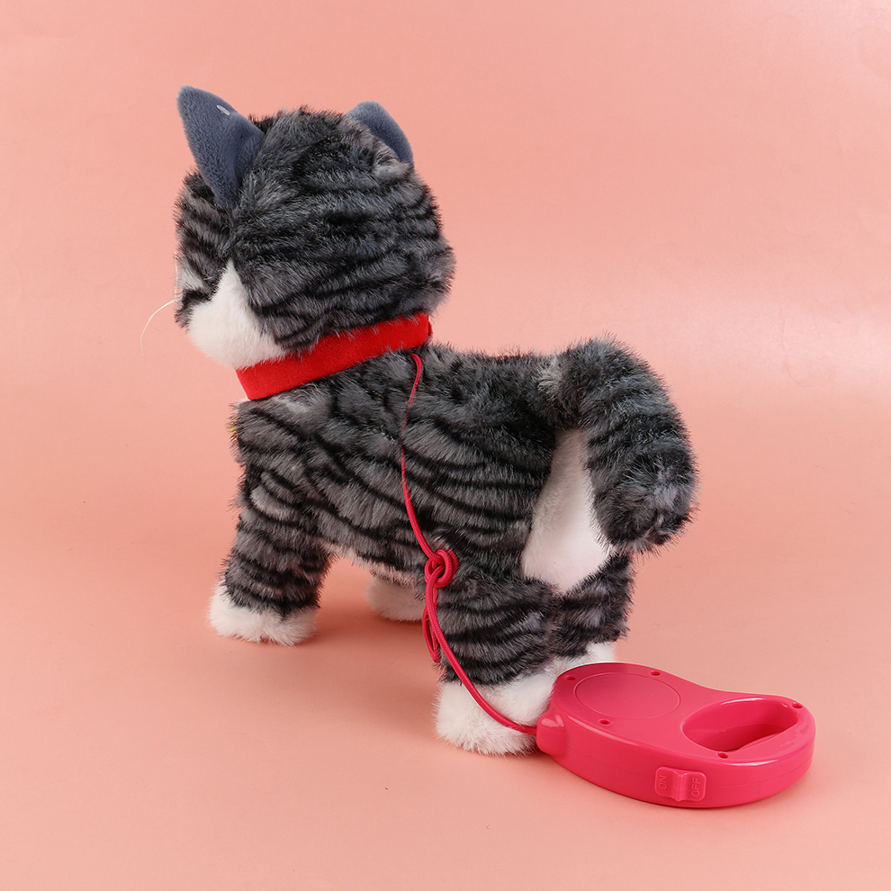 The striped electric plush kitten can sing before going to bed to soothe it. It records the goodnight voice message and is super well-behaved when it rubs against the pillow in a cute way Specification image
