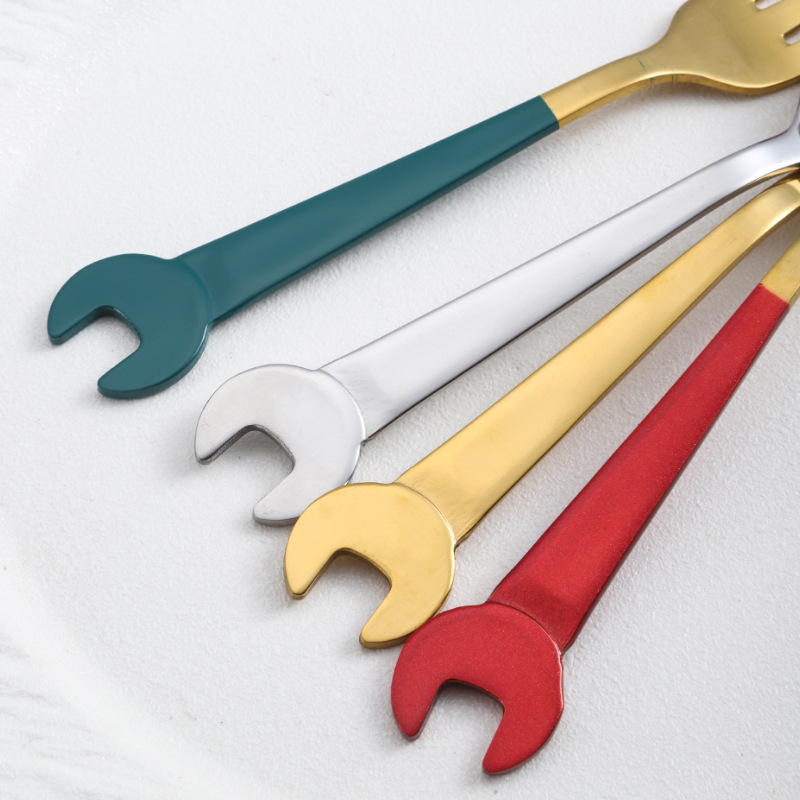 304 stainless steel wrench, spoon, fork, dessert spoon, fruit fork, creative coffee mixing spoon, tableware, souvenir set Application Scenario