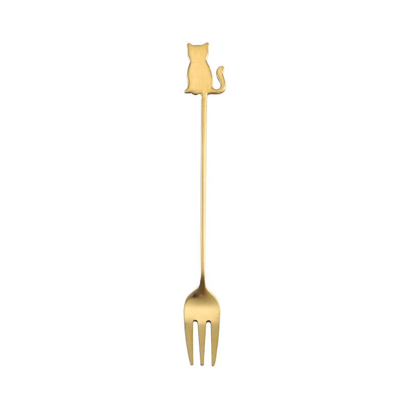 304 stainless steel coffee spoon, creative stainless steel cartoon cat spoon, stainless steel coffee stirring spoon, dessert spoon Item Picture