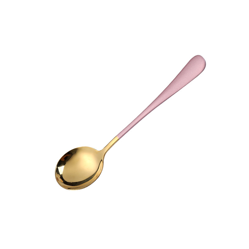 Cross-border stainless steel spoons, popular round-head spoons, ice cream spoons, Korean dessert spoons, children's spoons, bird's nest and lotus root starch spoons Item Picture