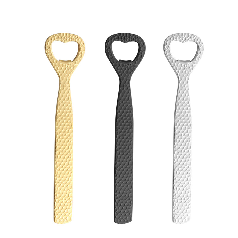 304 stainless steel bottle opener, creative hammer-textured heart-shaped cap opener, beer screwdriver, cap opener, wine bottle opener Item Picture