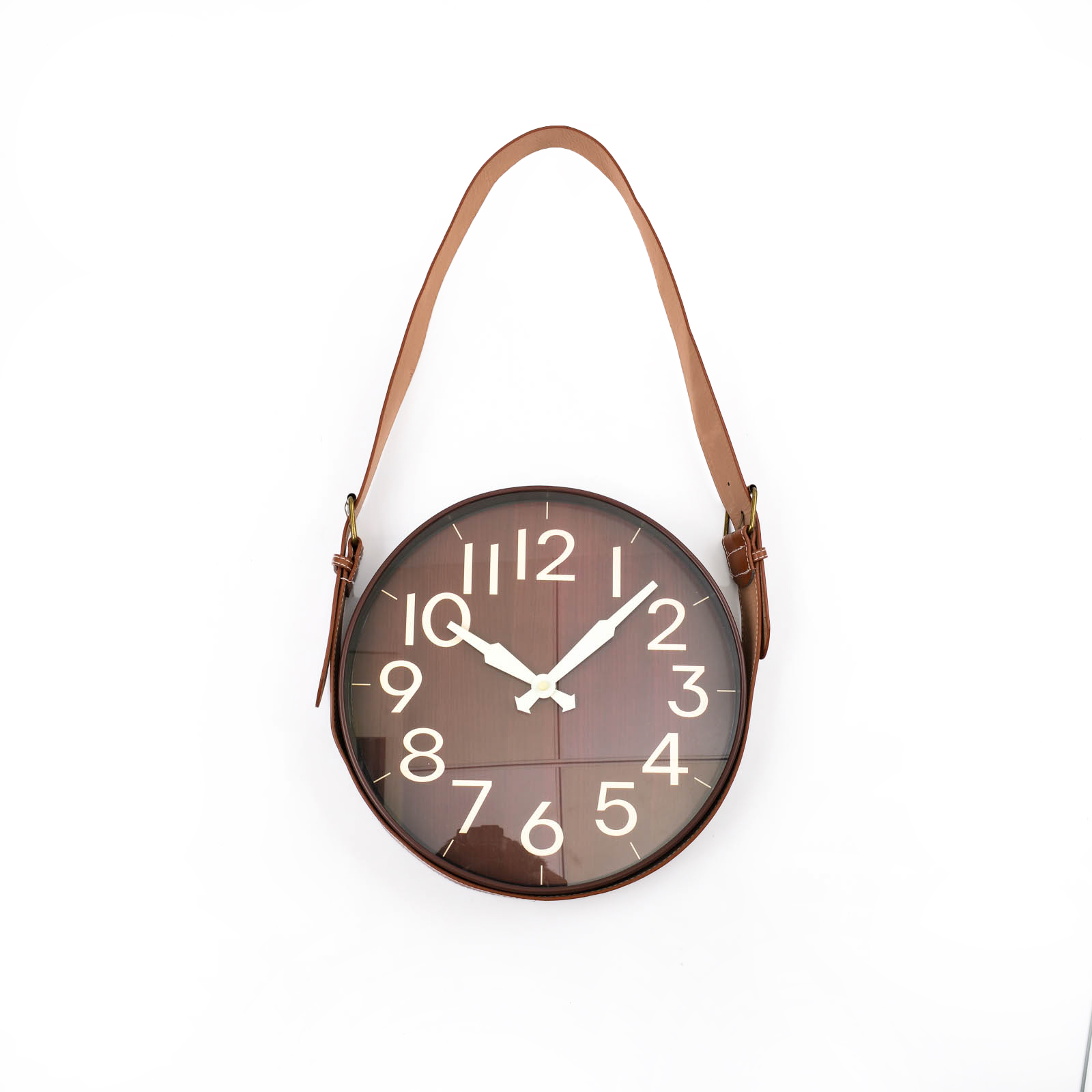 北欧极简ins风挂钟静音客厅简约个性时尚墙面时钟皮带圆形挂表