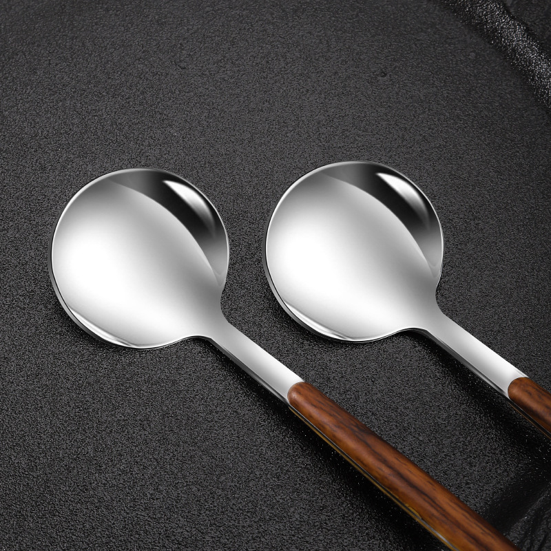 Stainless steel spoon handle, dessert spoon, oatmeal cup, coffee stirring spoon, honey spoon, tea spoon, thickened household tableware Specification drawing