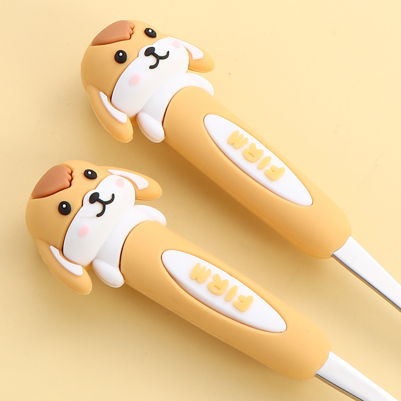 Children's portable tableware 304 stainless steel spoons, cartoon and cute spoons and chopsticks, home baby eating spoons and plates set Application Scenario
