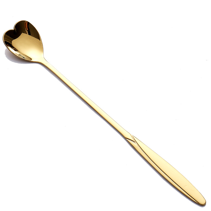 304 stainless steel flower spoon, long handle, golden stirring spoon, high appearance level, cherry blossom spoon as a souvenir, factory direct sales Item Picture