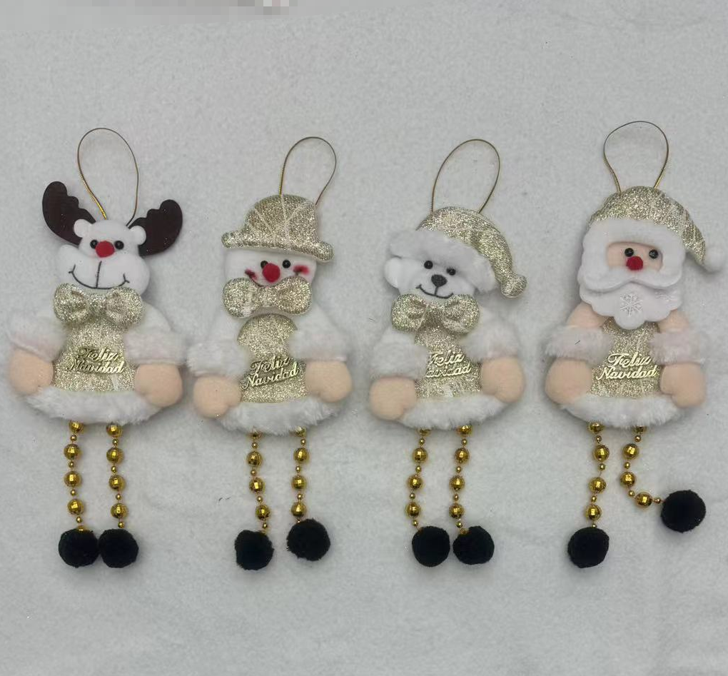 新品圣诞装饰品小挂件 圣诞老人挂件雪人麋鹿小熊小吊件 橱窗小挂件