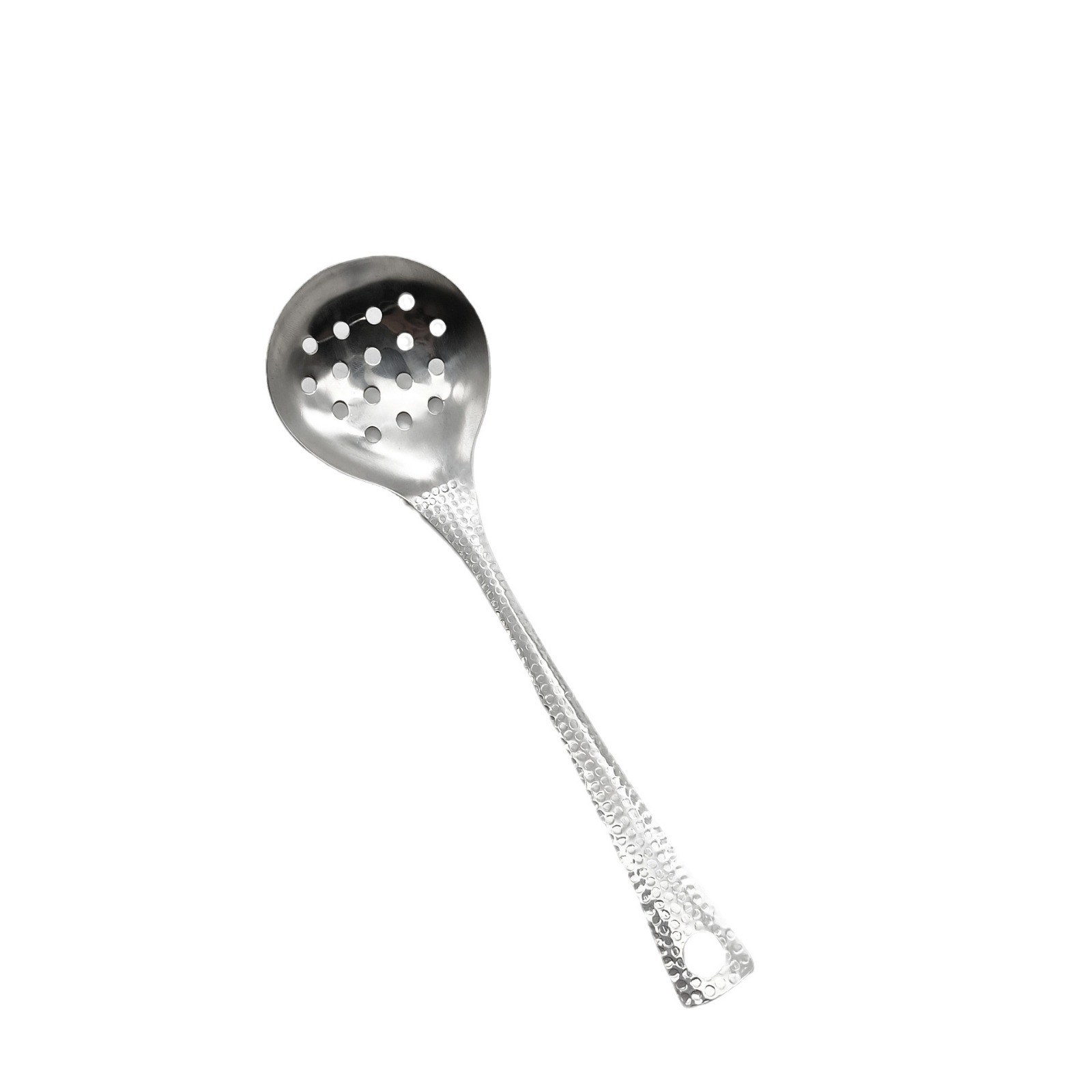 Stainless steel soup shell soup strainer, popular long-handled soup spoon, fish scale handle spoon, restaurant soup serving spoon, household hot pot strainer Item Picture