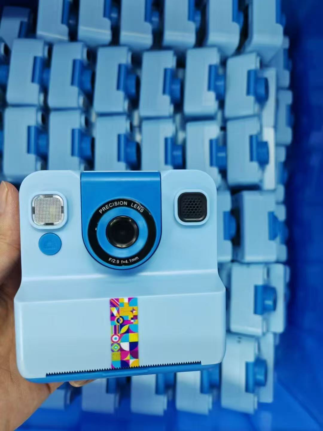 彩色儿童即时可打印相机迷你拍立得学生节日礼物蓝牙高清数码照相 蓝色