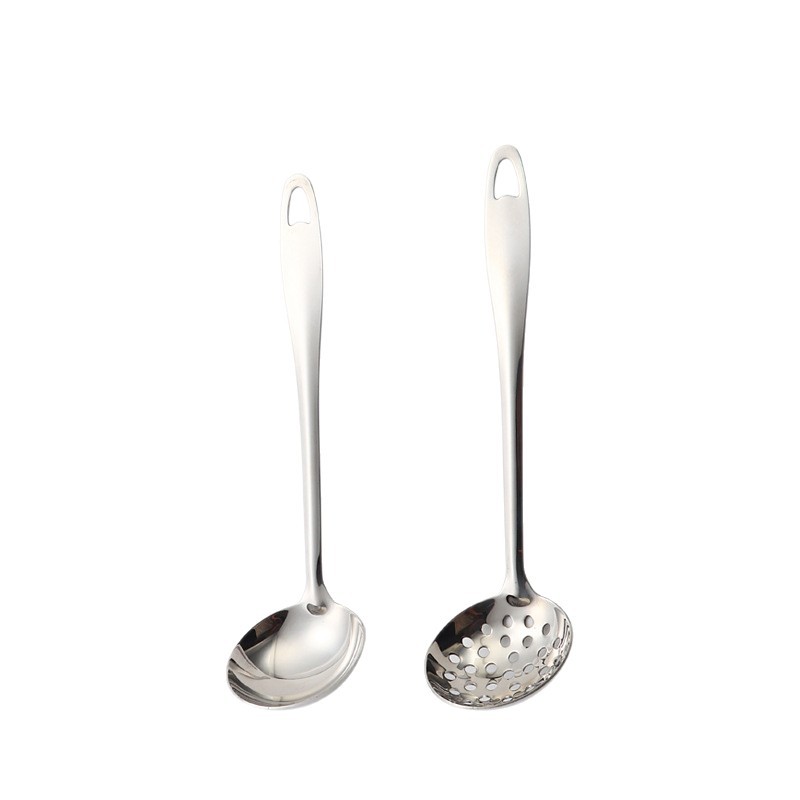 Stainless steel soup spoons and strainers, thickened long-handled soup shells, soup strainers, public spoons, household soup and porridge spoons, restaurant hot pot spoons Item Picture