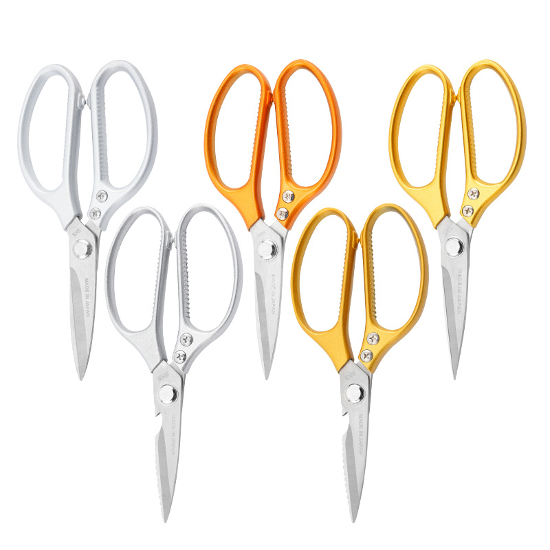 A comprehensive collection of kitchen scissors: Stainless steel SK5 household food scissors, first and fourth generation aluminum scissors, barbecue scissors, aluminum alloy chicken bone scissors Item Picture