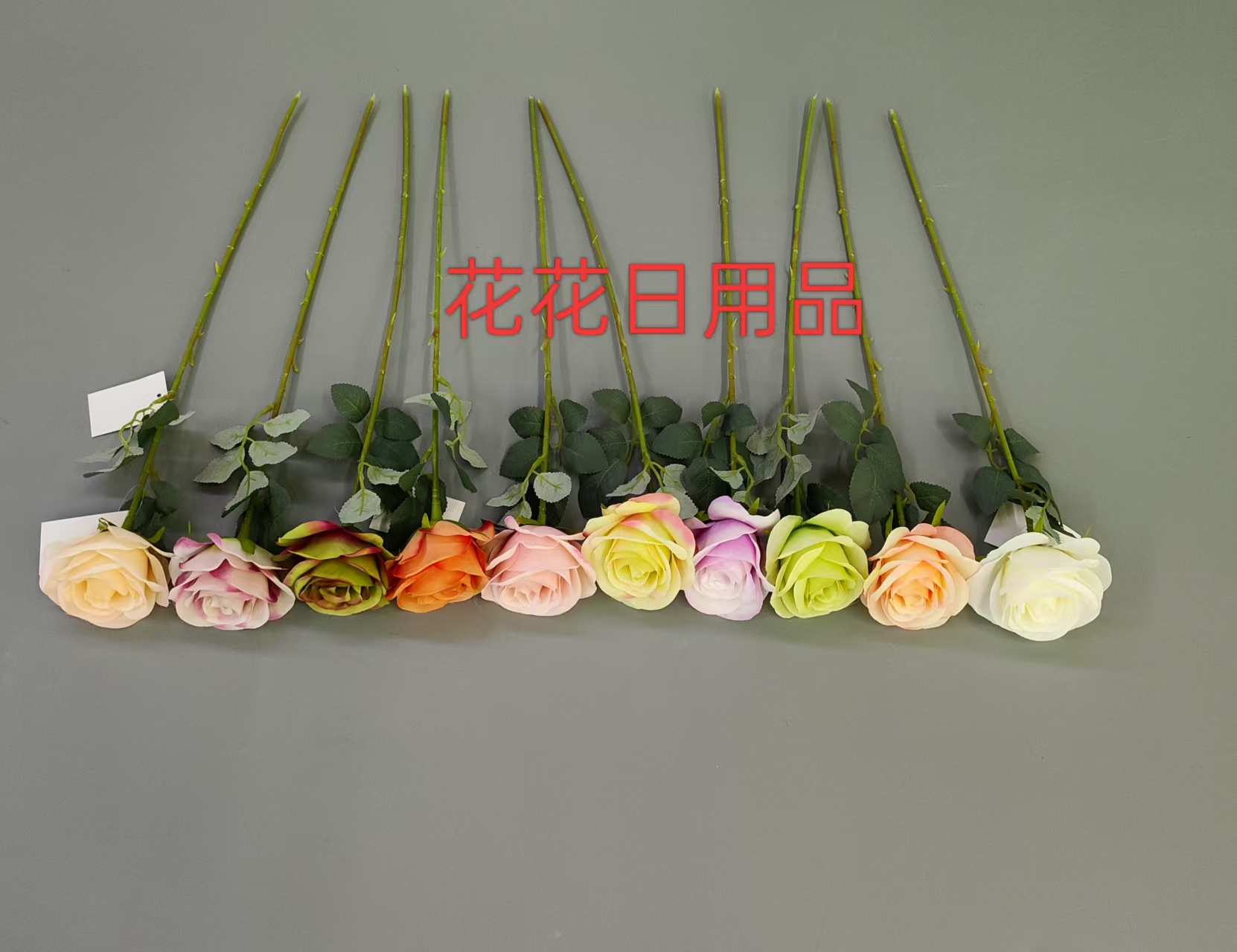 Artificial flower, artificial flower bonsai, single Dutch rose wall-mounted vase decoration full figure