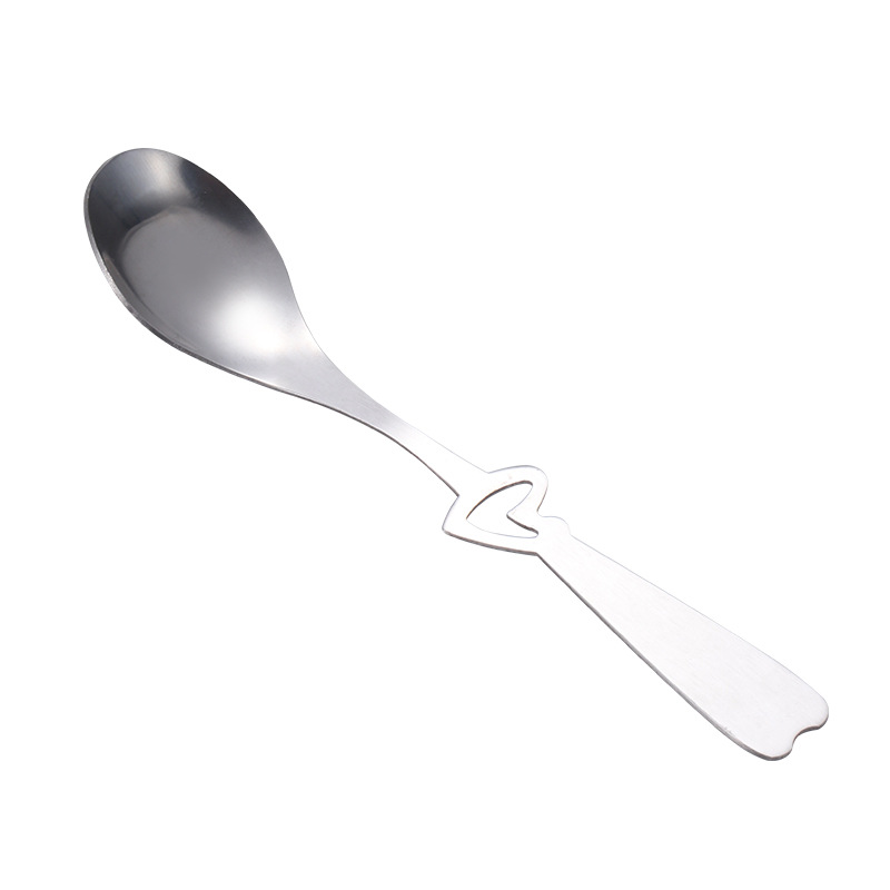 Stainless steel coffee stirring spoon, creative ins gift mug spoon, cute dessert ice cream heart-shaped spoon Item Picture