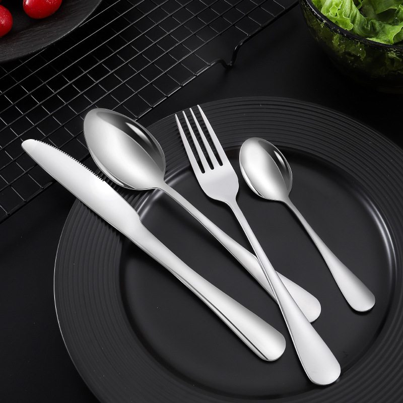 304 stainless steel knife, fork and spoon 1010 series household coffee and dessert spoons and forks hotel steak knives and Western tableware full figure