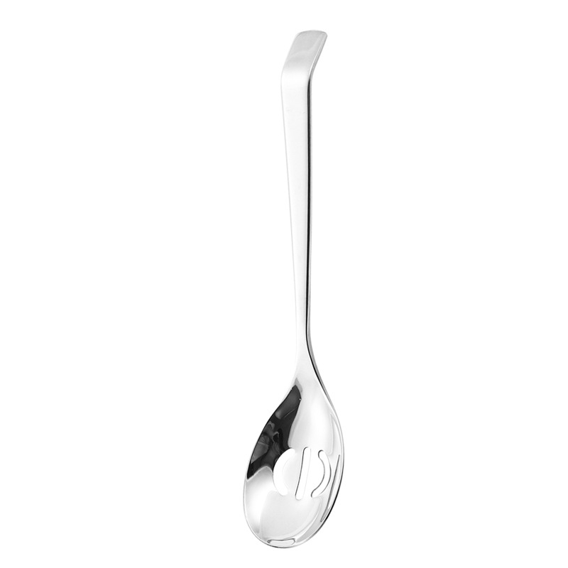 304 stainless steel public spoon drain, long-handled serving spoon, household dining and soup spoon, tableware, hotel service spoon drain Item Picture