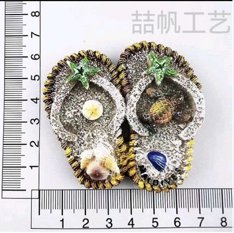 The Maldives beach seafood series features creative and personalized resin magnets, fridge magnets, starfish, conches, turtles, slippers, dolphins, shells, and a wide variety of travel souvenirs detail image 12
