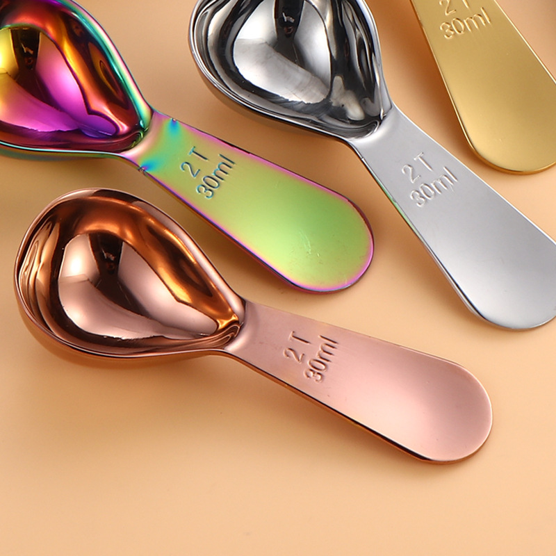 304 stainless steel measuring spoon, seasoning spoon, 30ml tea and coffee bean short-handled spoon, milk powder spoon, baking tools Specification drawing