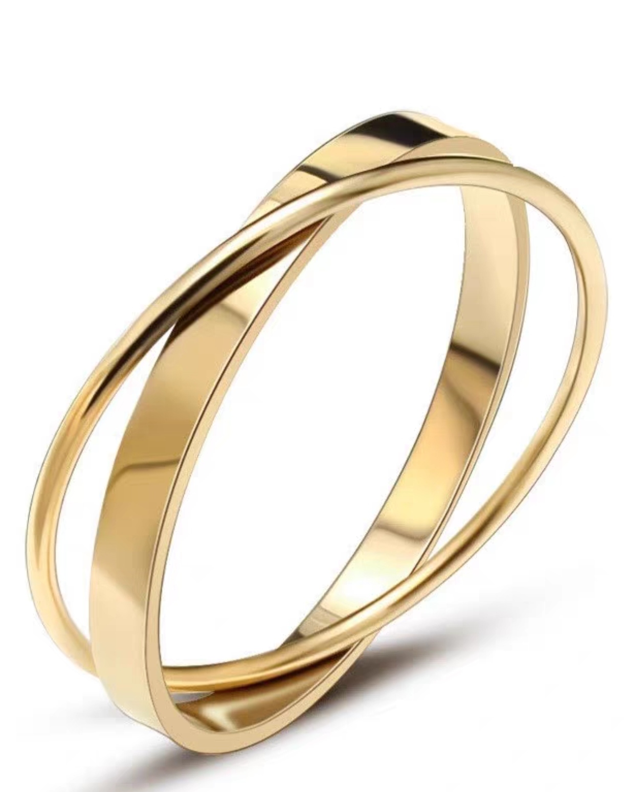 Factory direct sales of two-color cross-ring bracelets for couples, smooth stainless steel bracelets and titanium steel jewelry