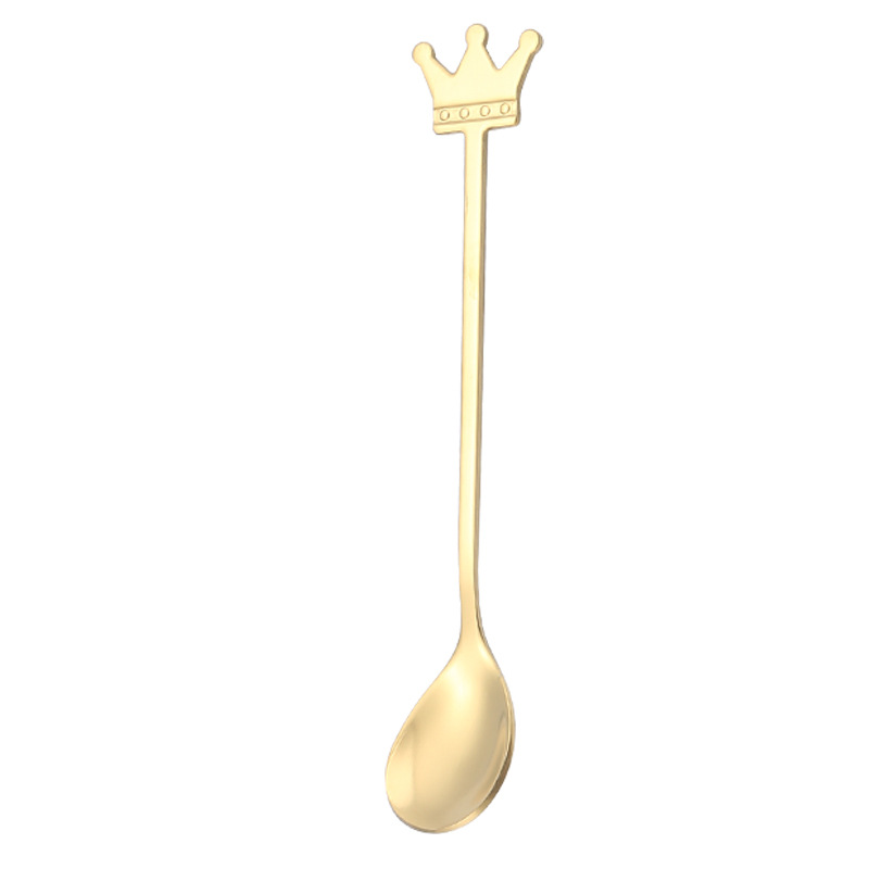 Stainless steel crown spoon, children's dessert spoon, household bird's nest spoon, mixing spoon, creative souvenir small spoon, coffee spoon Item Picture