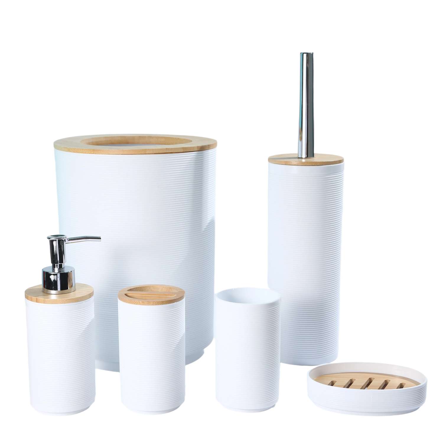 螺纹竹盖卫浴洗漱套装