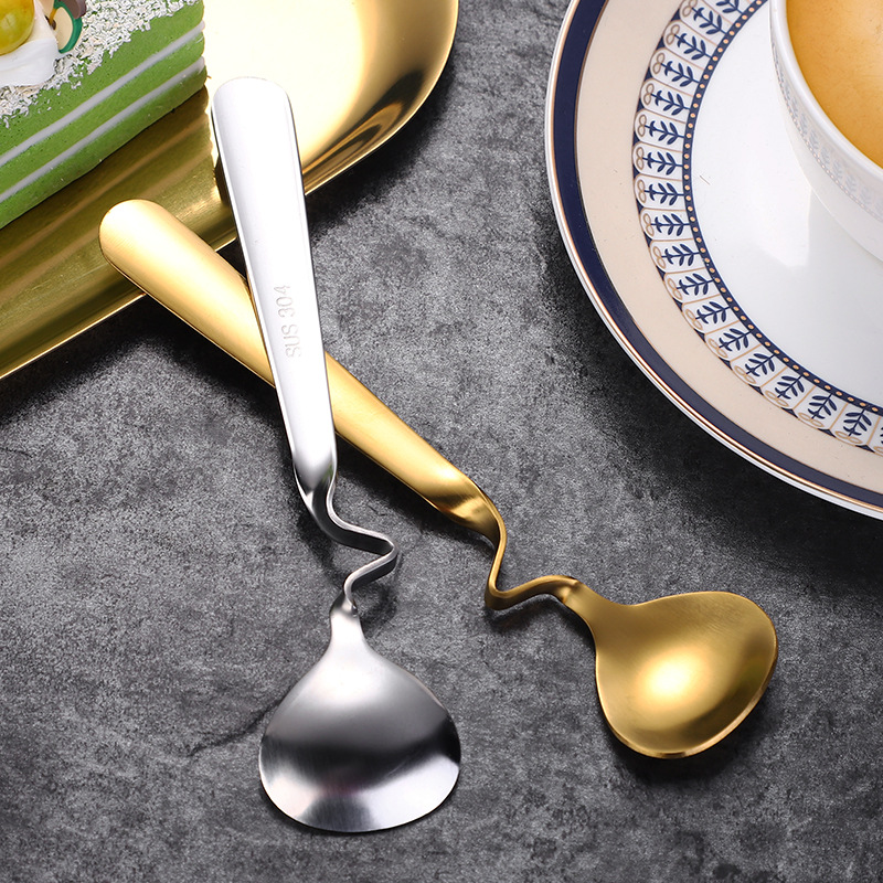 Creative 304 stainless steel spoons, wall-mounted spoons, coffee mixing spoons, ice bar spoons, hotel tableware and souvenir spoons details Picture
