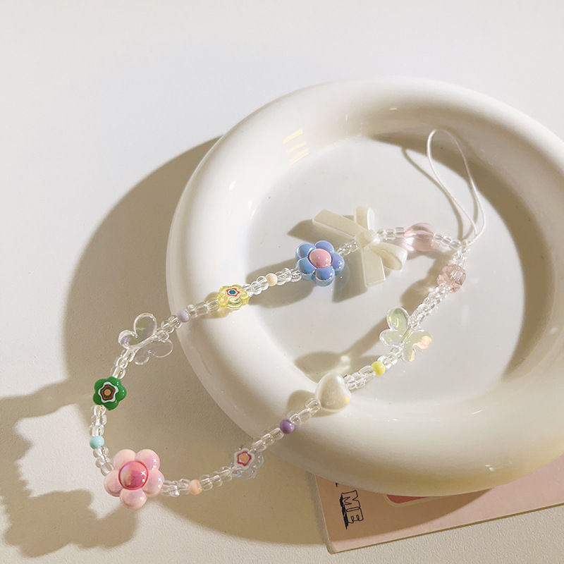 包挂/手机链女短款时尚/手机链子/萌粒手机链/水晶手机链细节图