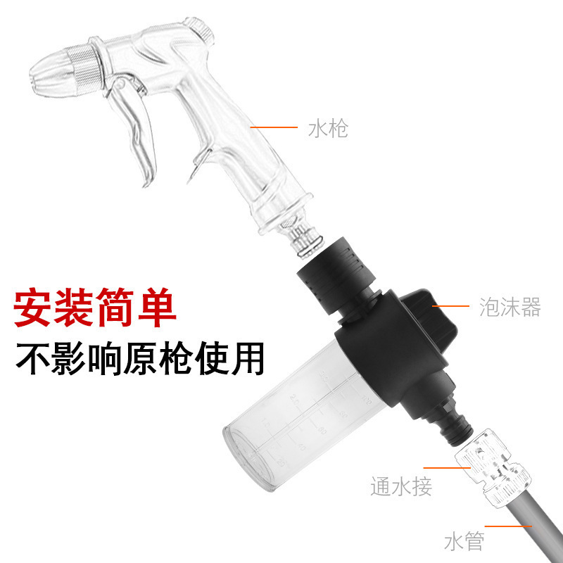 100ML car wash water gun, foam bottle, car foam spray bottle, multi-functional household foam dispenser with quick connection Item Picture