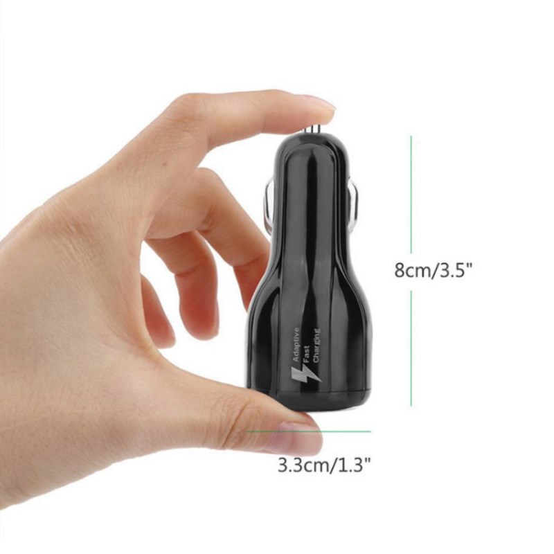 Dual usb fast charging QC3.0 car charger Halo Car Charger Dual usb car Charger Car mobile phone charger Specification drawing