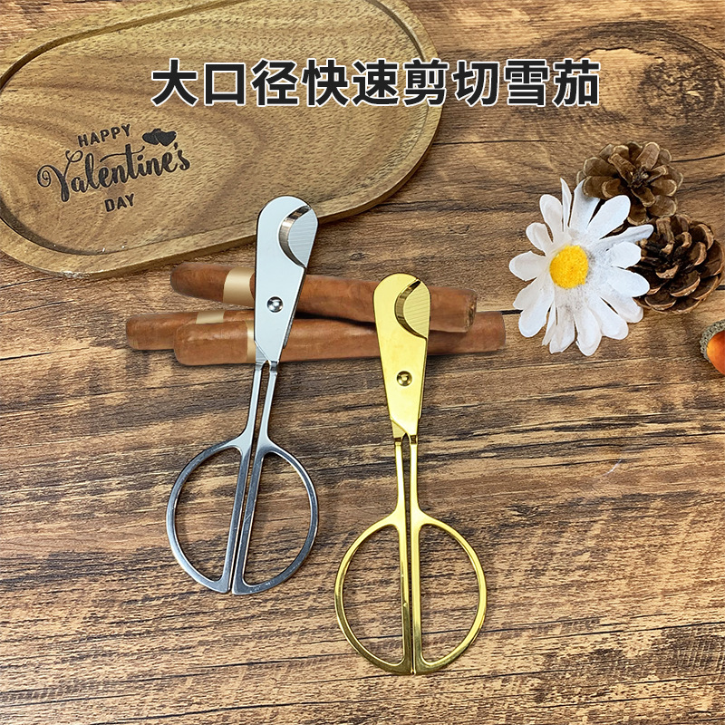 Cigar scissors, sharp double-edged men's cigar knife, portable Cuban cigar accessories, sizes details Picture